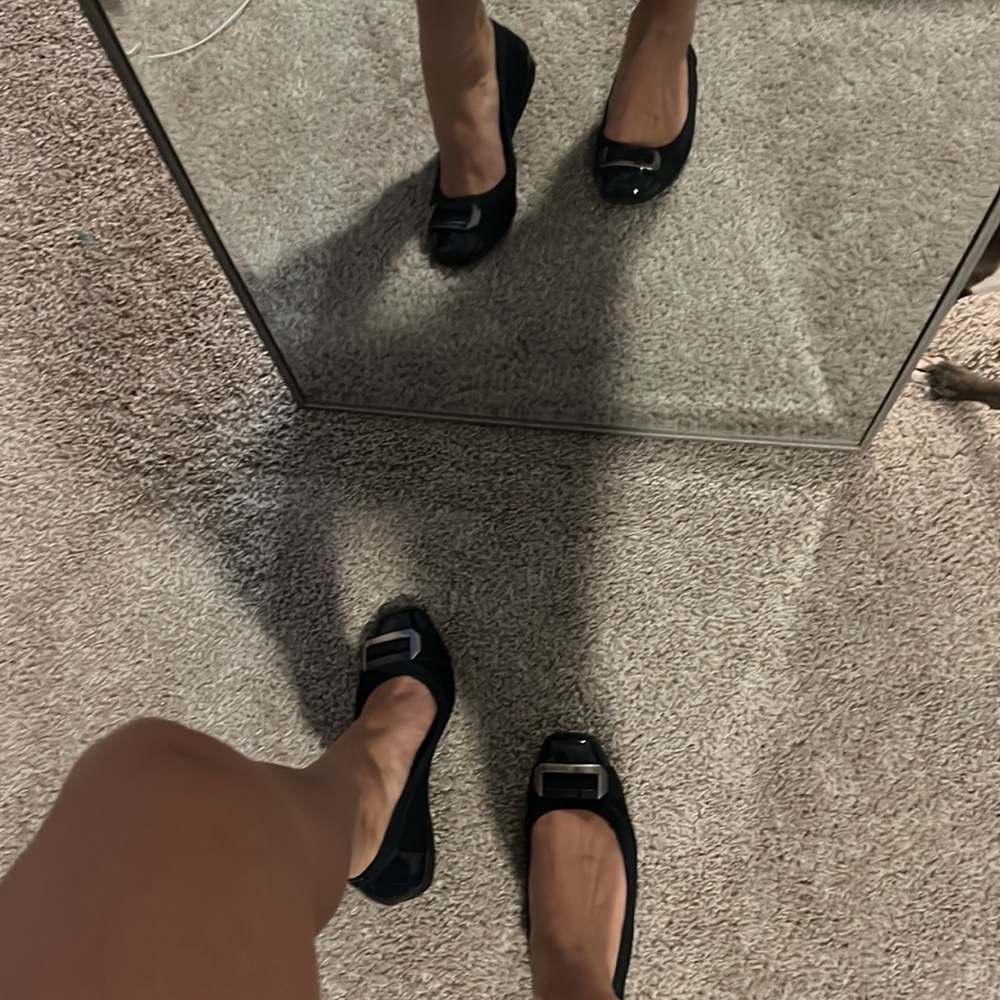 Navy Blue Work Flats - Picture 5 of 6